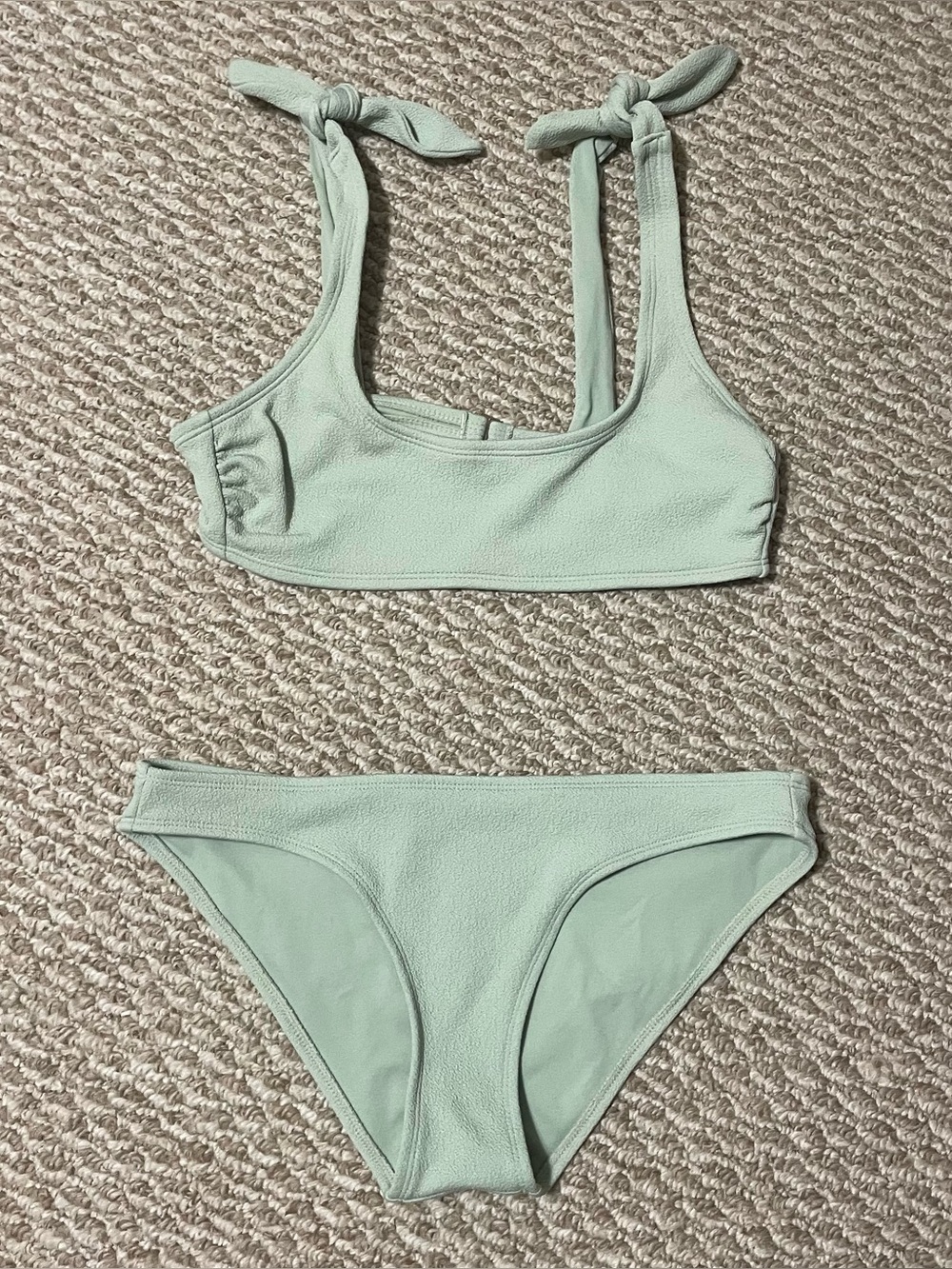 Xhilaration Sage Green Bikini Top with Adjustable Straps